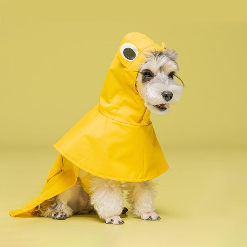 FunnyFuzzyFrog InspiredWaterproofLightweightDogHoodedPonchoRaincoat 9