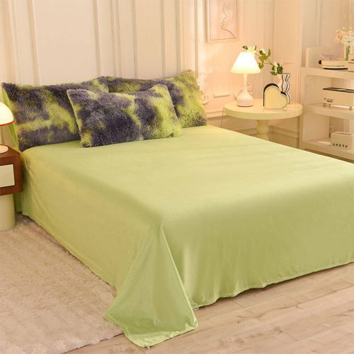 FunnyFuzzyGradientFashionLongPlushWarmBedSheetSet 19