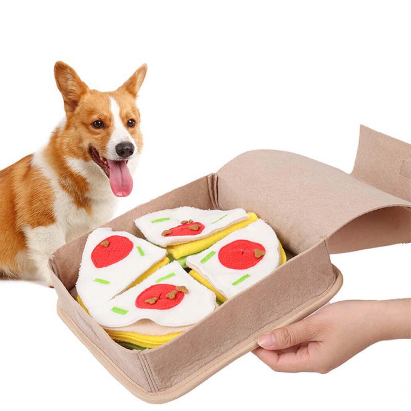 FunnyFuzzyInteractiveSlowFeederToyPizzaSnuffleMatDogToy 4