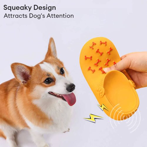 FunnyFuzzyLatexSlipperSqueakerInteractiveDurableTeethCleaningDogToy 2