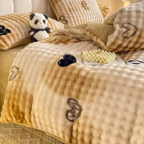 FunnyFuzzyLeopardPrintMilkVelvetUltra SoftCozyBedSheetSet 1