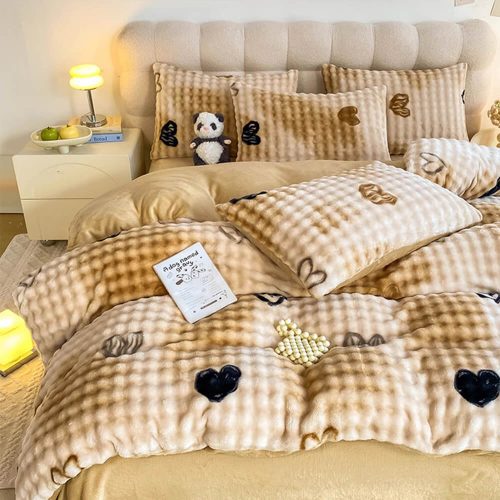 FunnyFuzzyLeopardPrintMilkVelvetUltra SoftCozyBedSheetSet 5