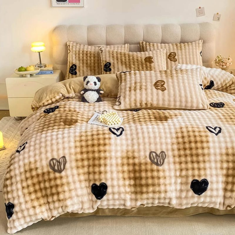 FunnyFuzzyLeopardPrintMilkVelvetUltra SoftCozyBedSheetSet 6