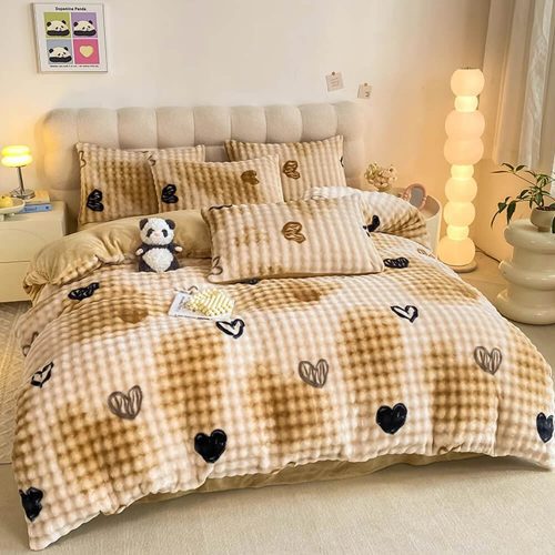 FunnyFuzzyLeopardPrintMilkVelvetUltra SoftCozyBedSheetSet 8