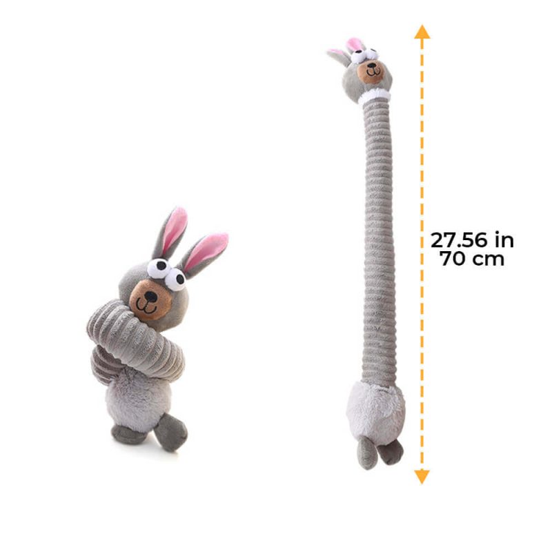 FunnyFuzzyLongNeckAnimalSqueakyPlushDogToyInteractiveChewToy 1