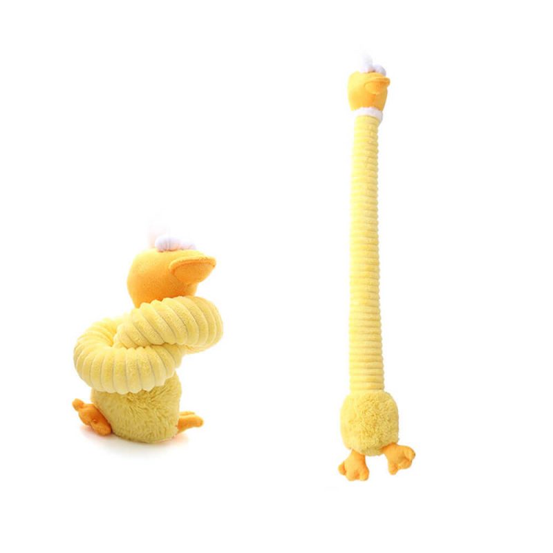 FunnyFuzzyLongNeckAnimalSqueakyPlushDogToyInteractiveChewToy 12