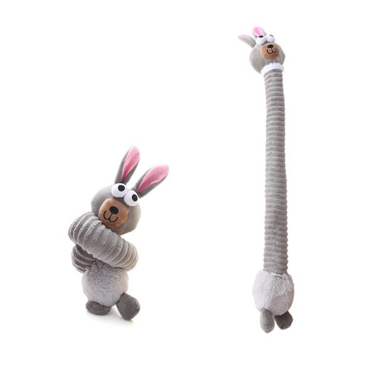 FunnyFuzzyLongNeckAnimalSqueakyPlushDogToyInteractiveChewToy 14