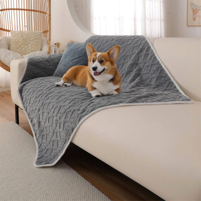 FunnyFuzzyLuxuriousWaterproofSoftWarmPolarFleeceDogBlanket 6