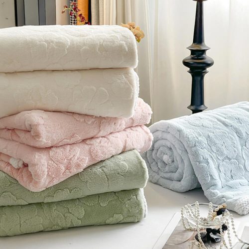 FunnyFuzzyLuxuryFauxRabbitFurSoftBreathableEmbossedBlanket 7