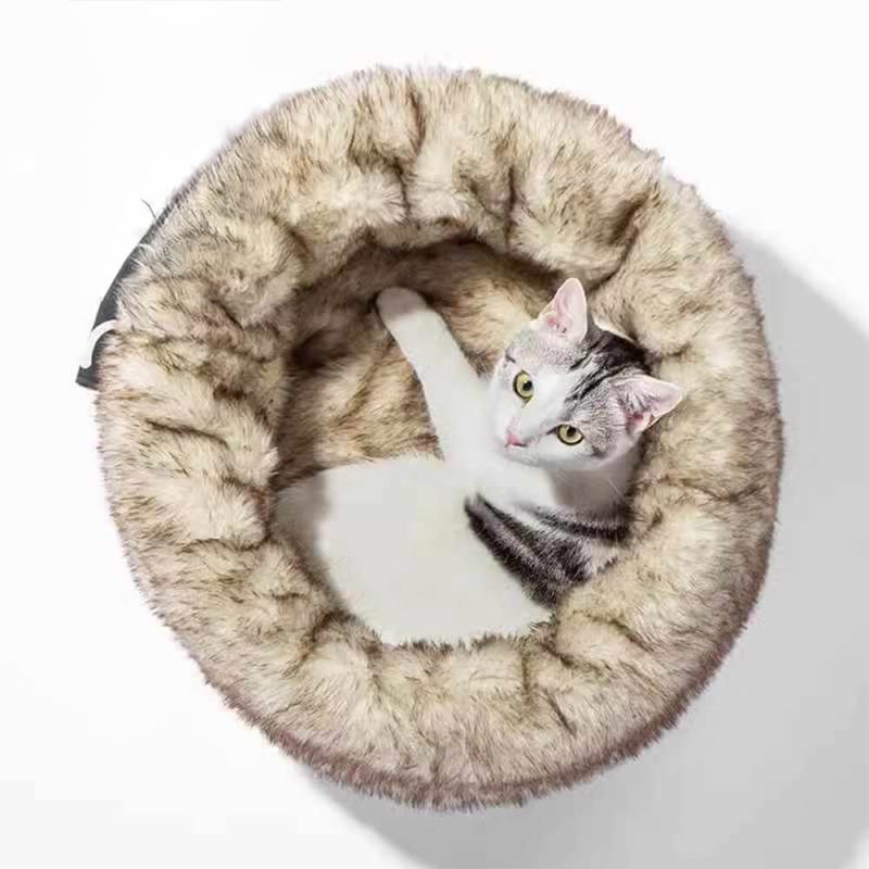 FunnyFuzzyLuxuryWarmCozyReversibleFauxFurWashableCatBed 14