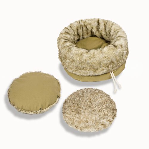 FunnyFuzzyLuxuryWarmCozyReversibleFauxFurWashableCatBed 6