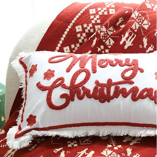 FunnyFuzzyMerryChristmasHolidayDecorativeLumbarHomeSofaPillow 2