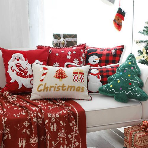 FunnyFuzzyMerryChristmasHolidayDecorativeLumbarHomeSofaPillow 4