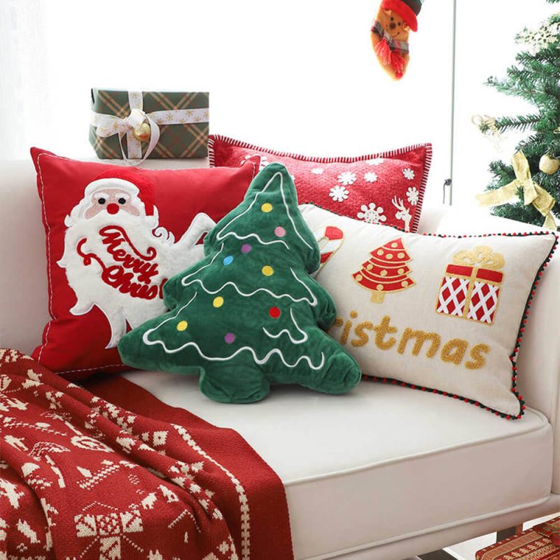 FunnyFuzzyMerryChristmasHolidayDecorativeLumbarHomeSofaPillow 5