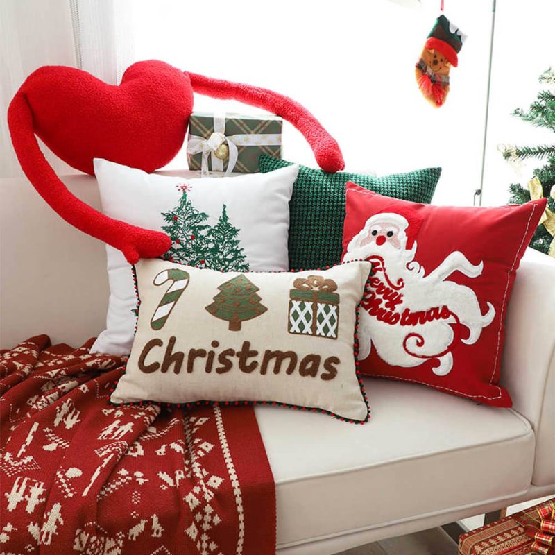 FunnyFuzzyMerryChristmasHolidayDecorativeLumbarHomeSofaPillow 6