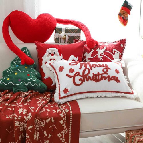 FunnyFuzzyMerryChristmasHolidayDecorativeLumbarHomeSofaPillow 7