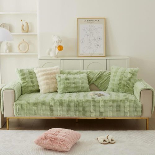 FunnyFuzzyModernComfortableFauxRabbitFurAnti SlipCouchCover 2