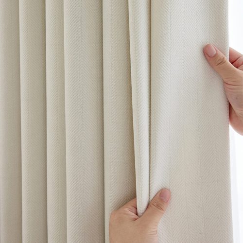 FunnyFuzzyModernDesignPremiumHerringboneChenilleBlackoutCurtainSet 20