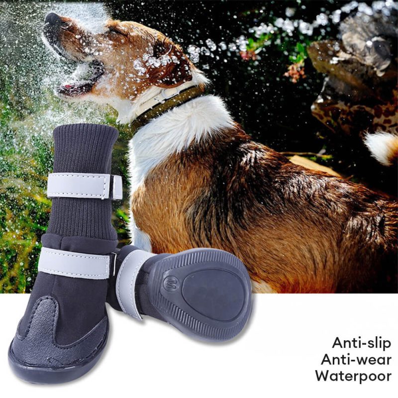 FunnyFuzzyOutdoorWaterproofWarmDurableReflectiveDogBoots 15