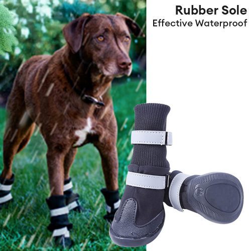 FunnyFuzzyOutdoorWaterproofWarmDurableReflectiveDogBoots 16