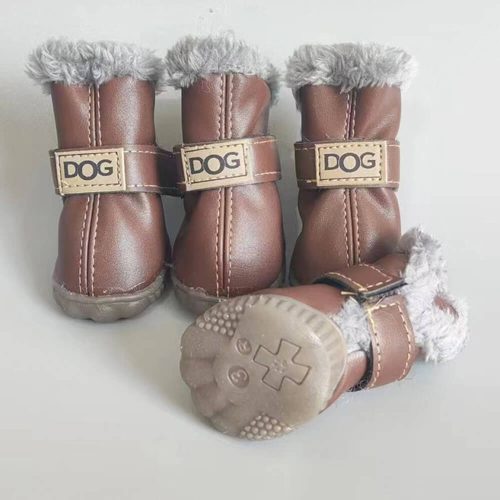 FunnyFuzzyPULeatherWaterproofAnti SlipPlushLinedDogBoots 6 31ddf98d 7802 4f9f 9195 200dcfab1d15