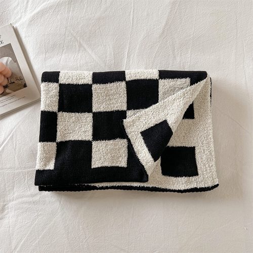 FunnyFuzzyPlushColor BlockCheckerboardThrowBlanket 10