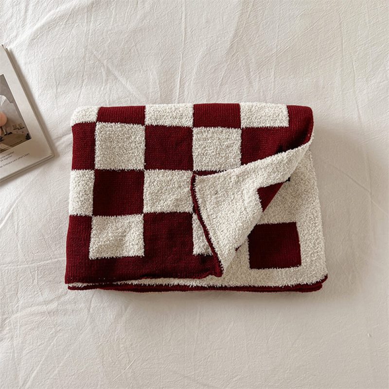 FunnyFuzzyPlushColor BlockCheckerboardThrowBlanket 11