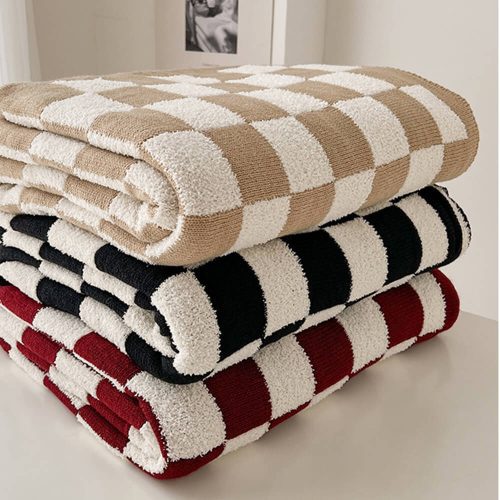 FunnyFuzzyPlushColor BlockCheckerboardThrowBlanket 7