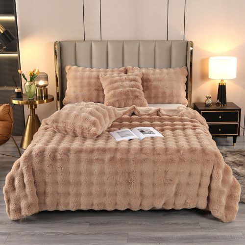 FunnyFuzzyPremiumBubbleDoubleLayerThickenedFauxRabbitFurBlanket 19