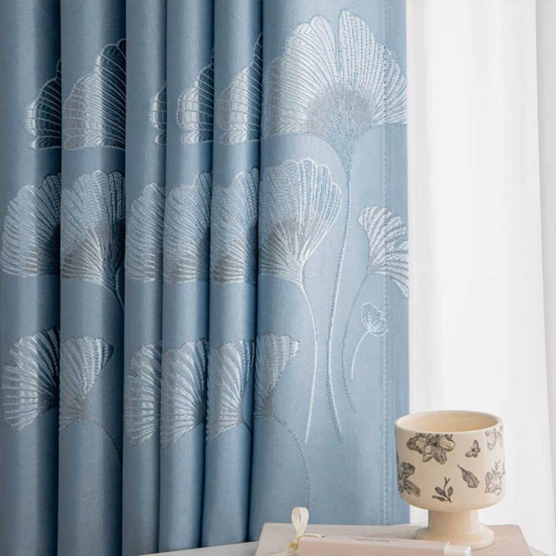 FunnyFuzzyRefinedJacquardFlowingDesignBlackoutCurtains 1