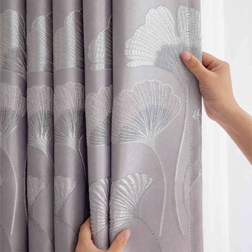 FunnyFuzzyRefinedJacquardFlowingDesignBlackoutCurtains 10