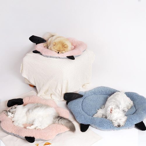 FunnyFuzzySheepShapedCottonVelvetWarmMulti FunctionalDog CatMat 15