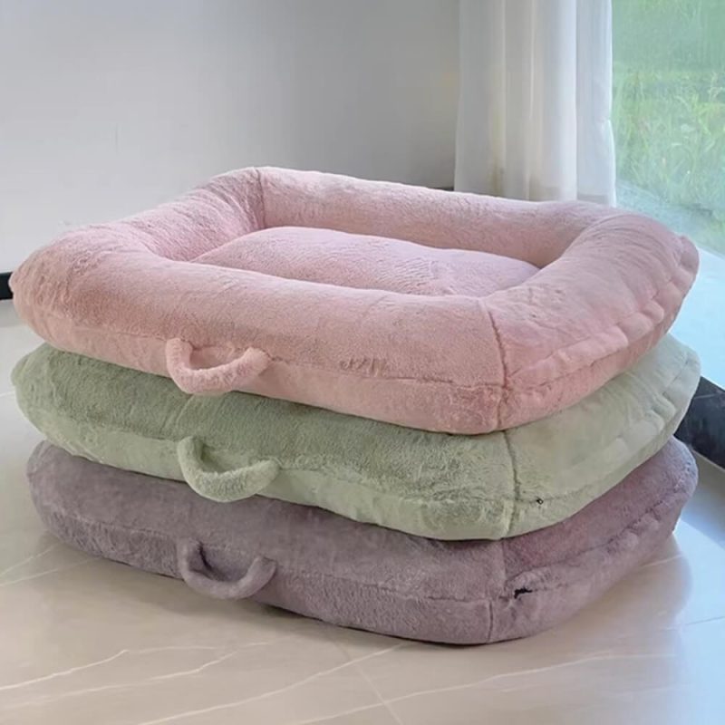 FunnyFuzzySkin FriendlyWarmFullySupportWashableLargeDog CatSleepingMatBed 5