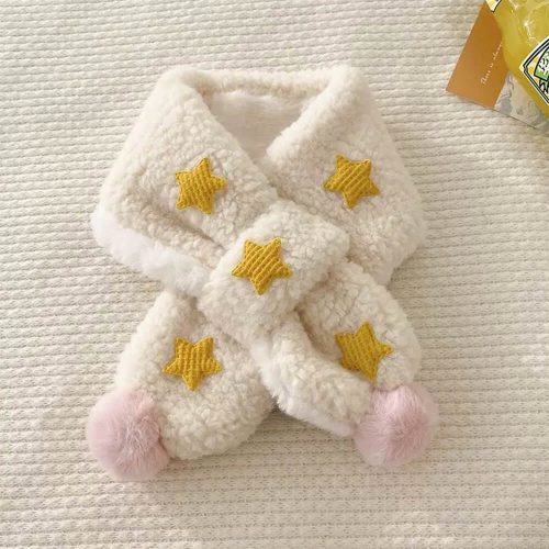 FunnyFuzzySoftPlushDelicateStarsPomPomDecorativeDogScarf 4 1