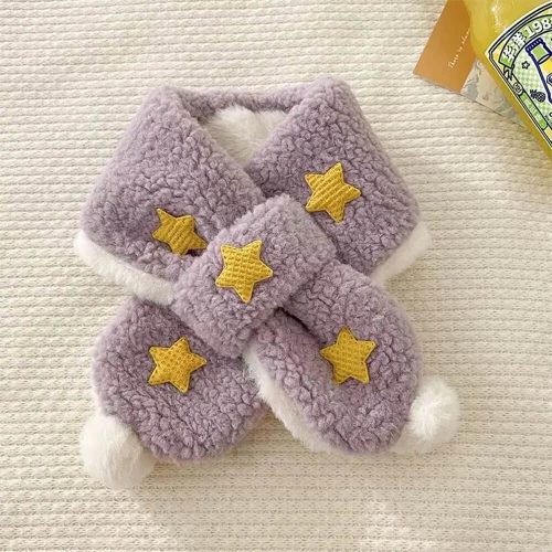 FunnyFuzzySoftPlushDelicateStarsPomPomDecorativeDogScarf 7 1