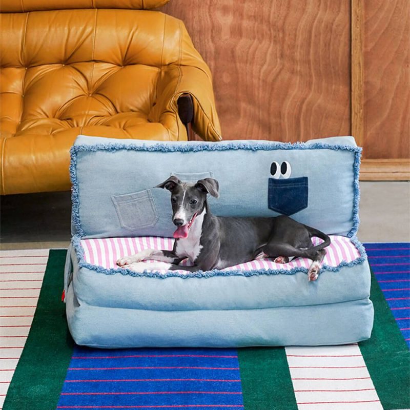 FunnyFuzzySpaciousFoldableDenimMulti FunctionalDog CatSofaBed 6