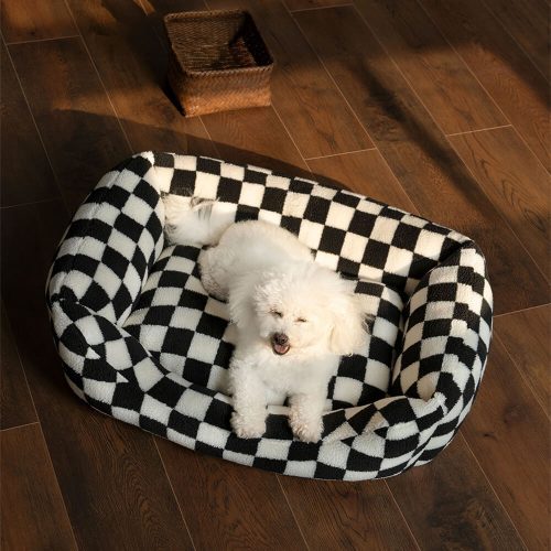 FunnyFuzzyStylishCheckerboardWarmthRemovableWashableDogSofaBed 6