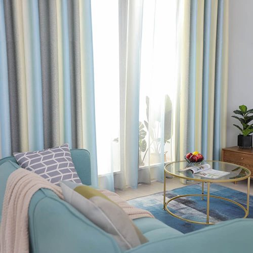 FunnyFuzzyStylishMediterraneanGradientStripeBlackoutCurtains 11