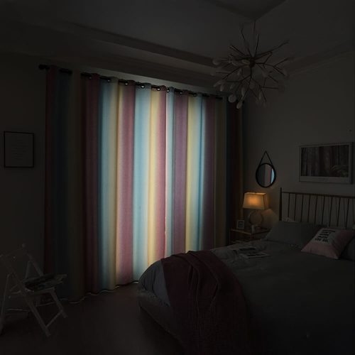 FunnyFuzzyStylishMediterraneanGradientStripeBlackoutCurtains 12