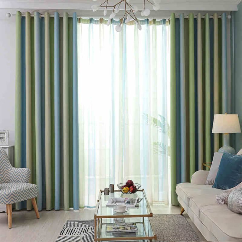 FunnyFuzzyStylishMediterraneanGradientStripeBlackoutCurtains 17