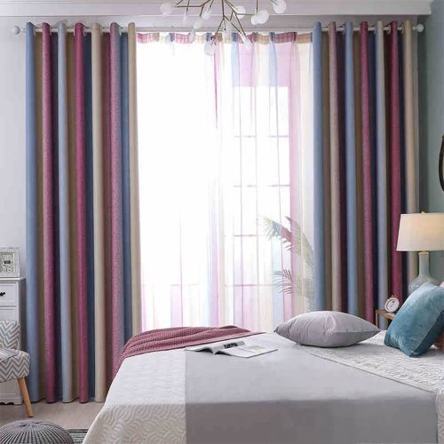 FunnyFuzzyStylishMediterraneanGradientStripeBlackoutCurtains 18