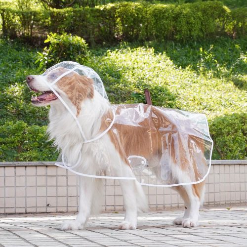 FunnyFuzzyTransparentEVAWaterproofOutdoorDogHoodedRaincoat 10