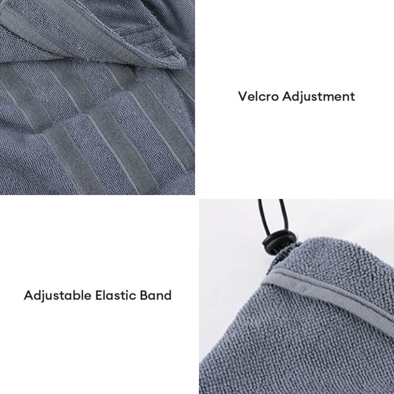 FunnyFuzzyUltraAbsorbentQuick DryMicrofiberAdjustableVelcroTurtleneckDogBathrobe 2