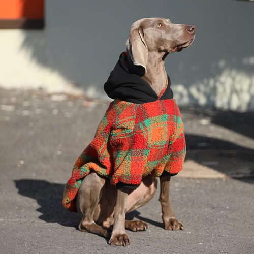 FunnyFuzzyVintageLeisureSquareStripedWarmDogHoodiesClothes 1