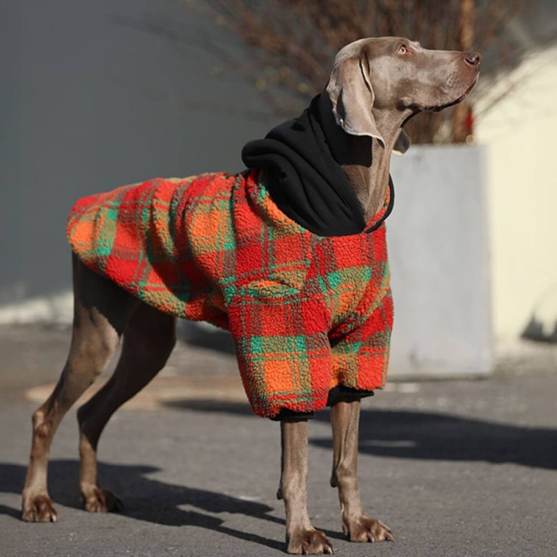 FunnyFuzzyVintageLeisureSquareStripedWarmDogHoodiesClothes 2