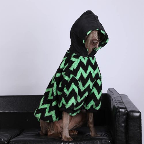 FunnyFuzzyVintageLeisureSquareStripedWarmDogHoodiesClothes 8