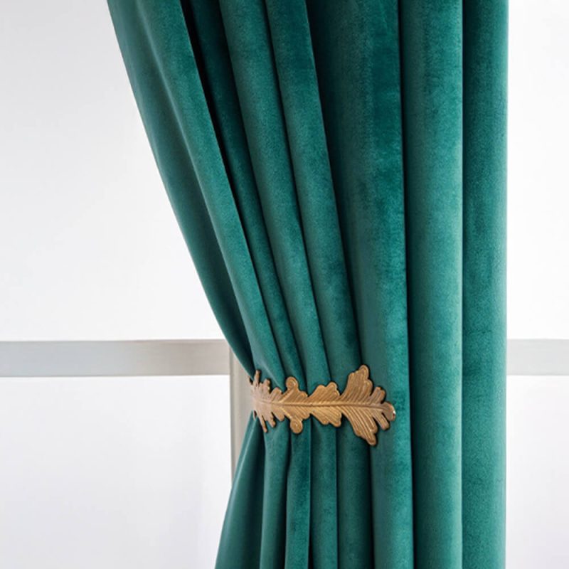 FunnyFuzzyVintageSolidVelvetThermalInsulatedBlackoutCurtains 10