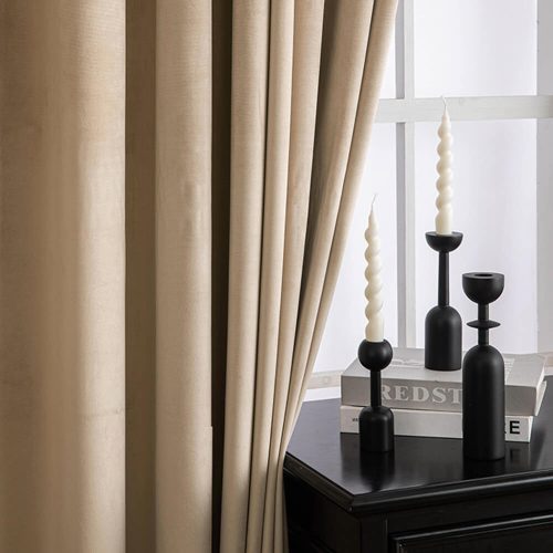 FunnyFuzzyVintageSolidVelvetThermalInsulatedBlackoutCurtains 11