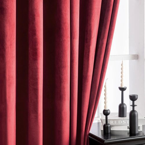 FunnyFuzzyVintageSolidVelvetThermalInsulatedBlackoutCurtains 13