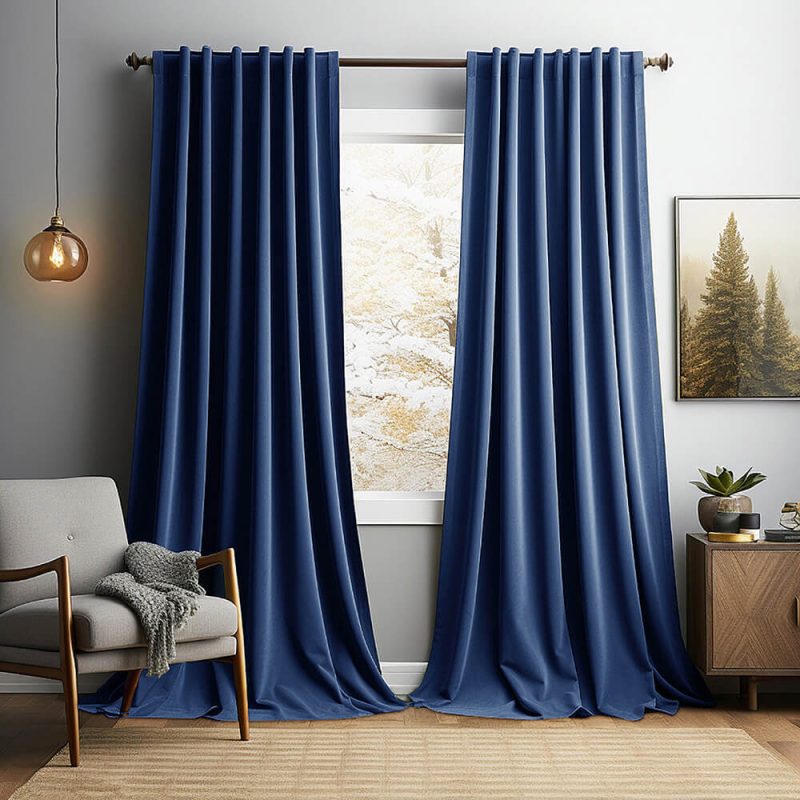 FunnyFuzzyVintageSolidVelvetThermalInsulatedBlackoutCurtains 16